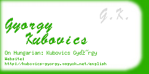 gyorgy kubovics business card